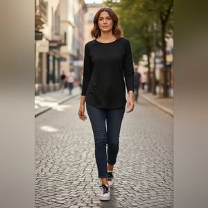 Zesica Classic Elegant Comfy Black Women's Knit Top NWT Small